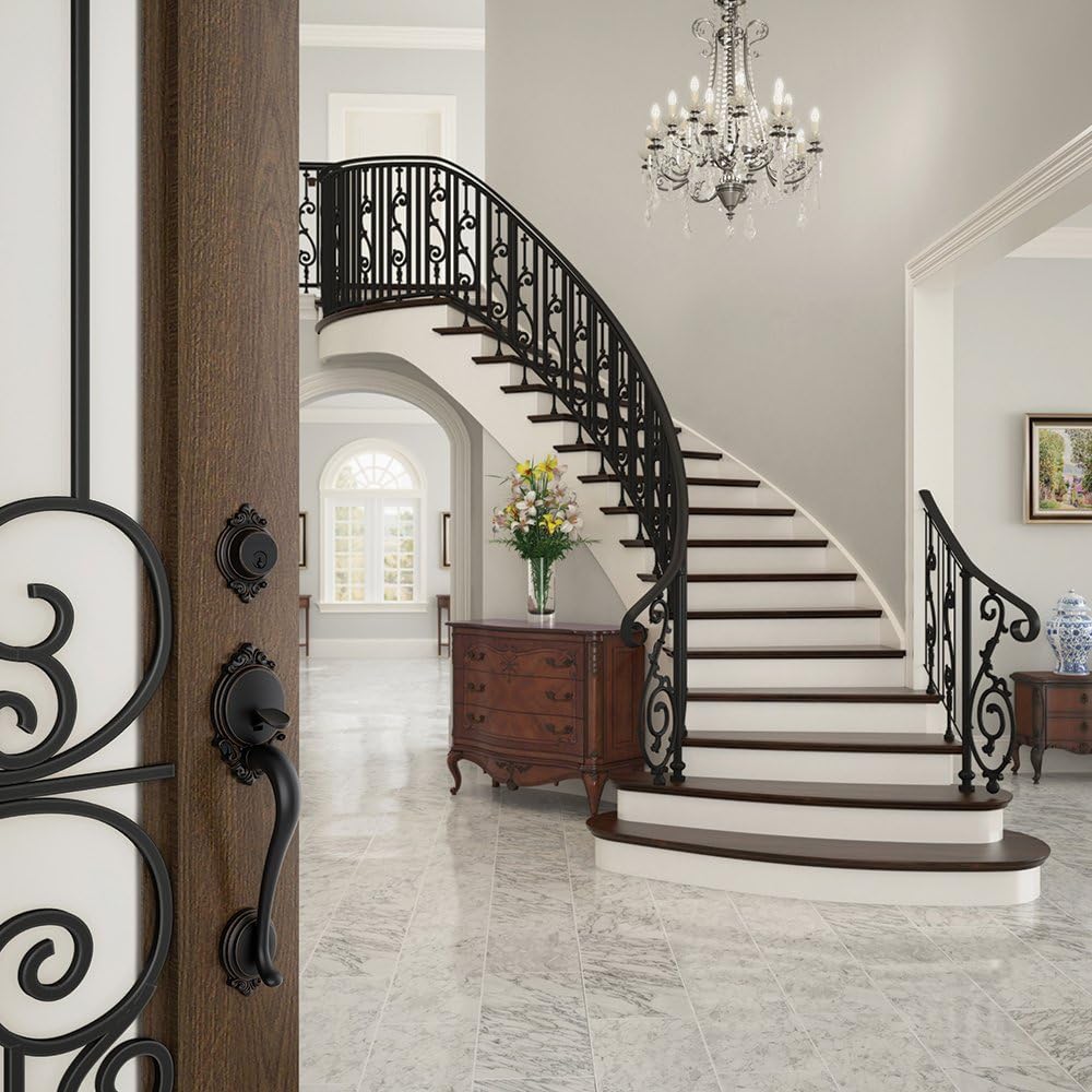 F58 BRK 716 Brookshire Exterior Handleset with Deadbolt, Aged Bronze (Exterior Half Only) - Door Handleset