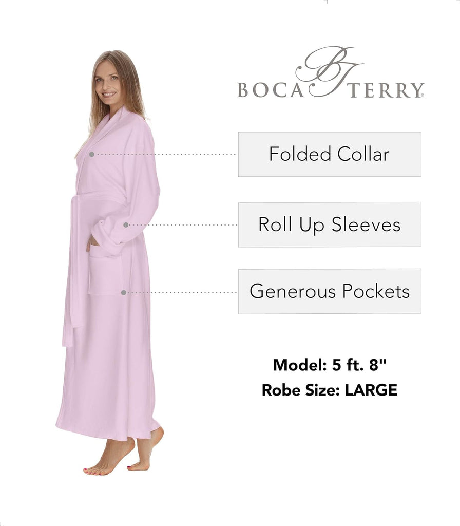 Terry Women's Soft Waffle Robe, Long Hotel Bathrobe, Spa Bath Robes | soft, luxury knit bath robe for women