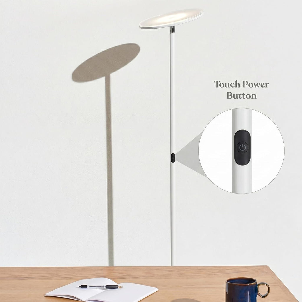 Sky LED Floor lamp, Torchiere Super Bright Floor Lamp Decor & Office - Dimmable, Tall Standing Lamp with Warm Light