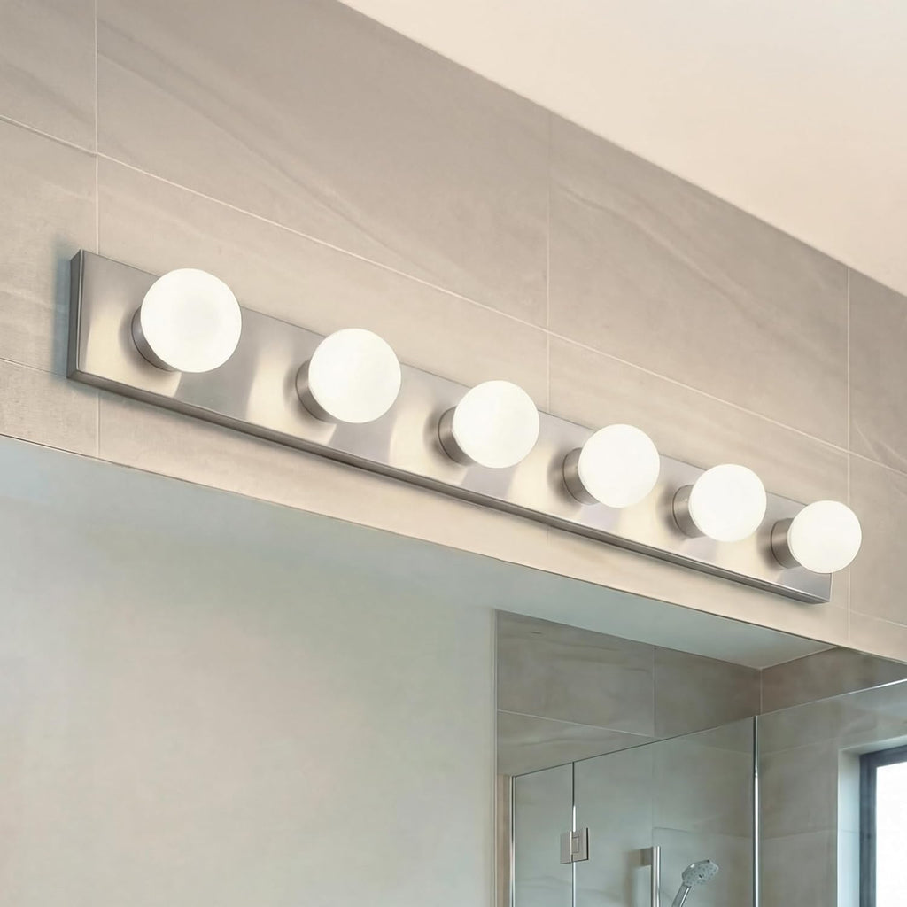 626NI 36" Bath Bar 6-Light Vanity Light Fixture with Brushed Nickel Finish over Mirror, Traditional Style Lighting