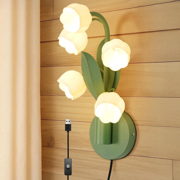 Lily of The Valley Wall Sconce USB Plug-in Flower Wall Lamp