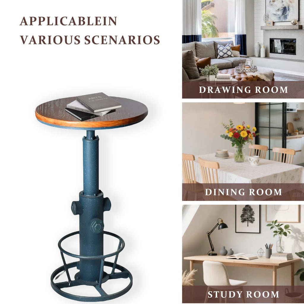 Vintage High Pub Table Industrial Bistro Bar Table Farmhouse Round Coffee Table Fire Hydrant Design Kitchen Dining