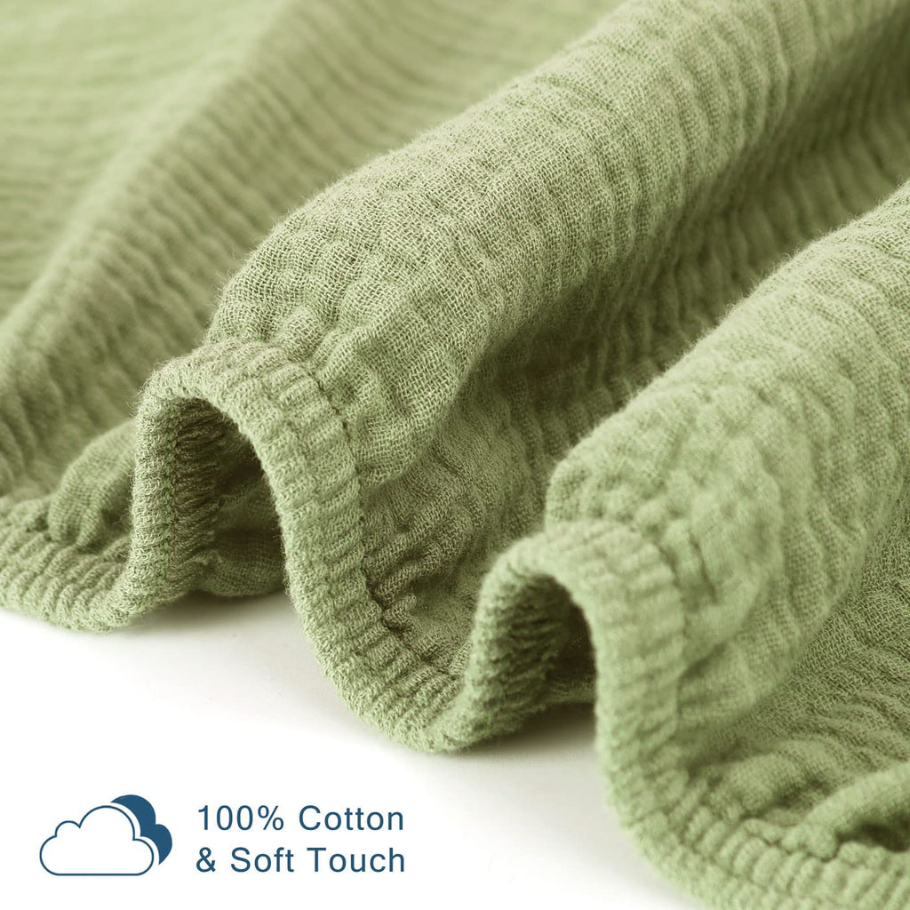 Soft Muslin Crib Sheet 1 Pack, 100% Cotton Crib Sheets with Deep Pocket for Boys and Girls, Fit Standard Crib