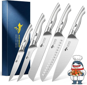 Kitchen Knife Set,5PCS High Carbon Stainless Steel Chef Knife Set | Ultra Sharp Blades, Ergonomic Non-Slip Grip