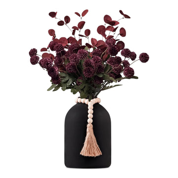 20''H Fake Flowers in Large Vase for Centerpiece Table Decorations with 10Pcs Fake Mums Flowers Eucalyptus Stems Faux