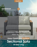Aluminum Outdoor Patio Furniture Set 8 Seats, Outdoor Sectional Corner Sofa