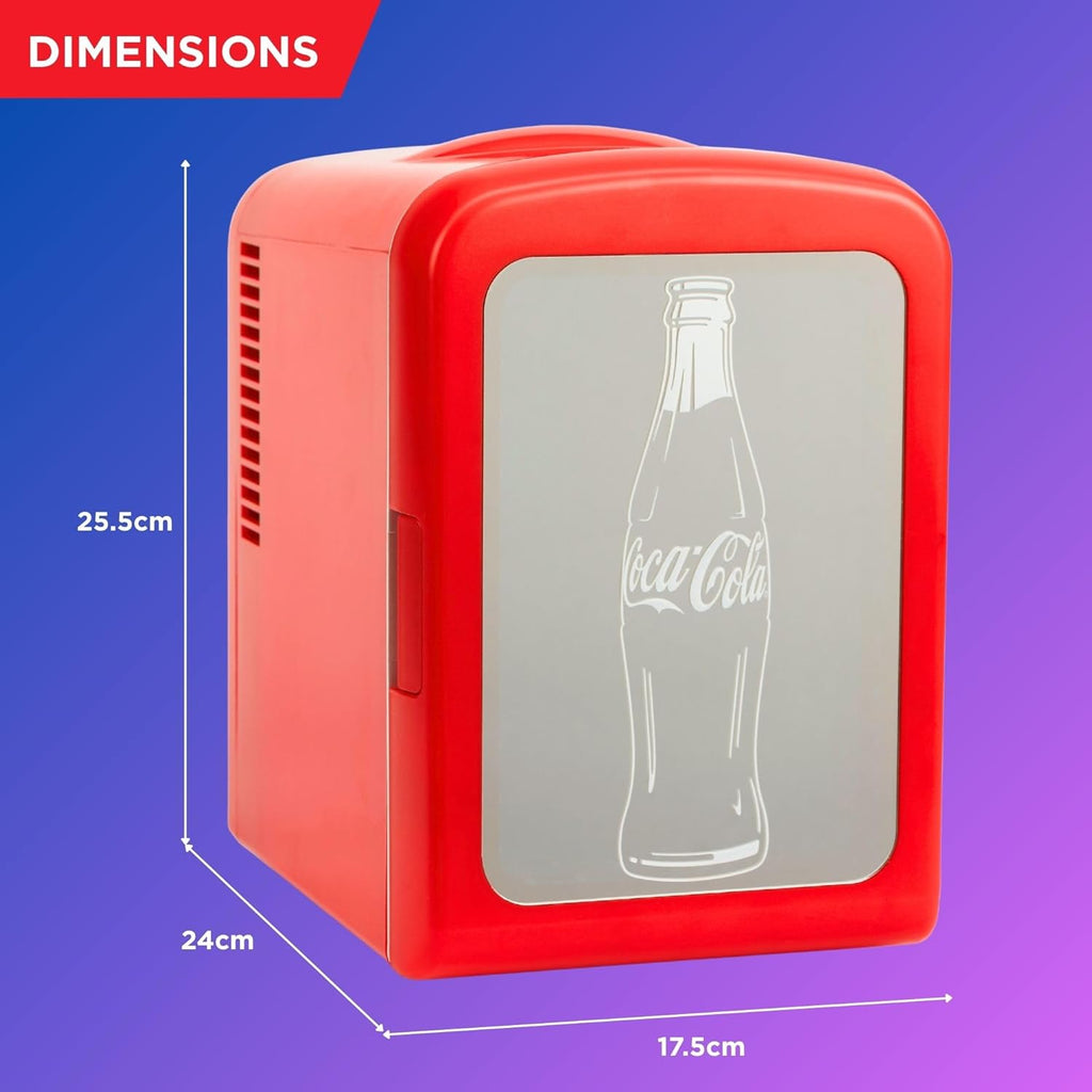 4L / 6-Can Mini Fridge with Multi-Color LED Light - Portable Thermoelectric 12V DC/110V AC Quiet Cooler/Warmer for