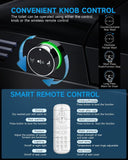 Black Smart Toilet with Bidet Built In, Auto Open/Close Lid, Heated Seat, Warm Wash & Dryer, Night Light