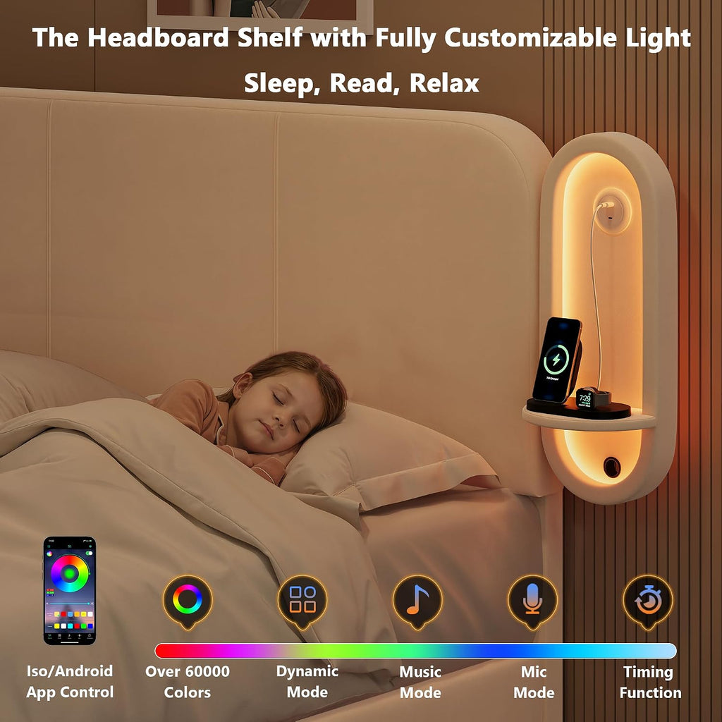 Twin Bed Frame with Storage Drawers and Side-Shelf Upholstered Headboard, Velvet Bed Frame with LED Lights, USB Port