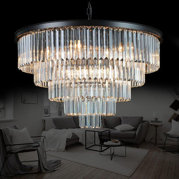 Inspired Odeon Style 16-Light Crystal 5-Tier Modern Chandelier