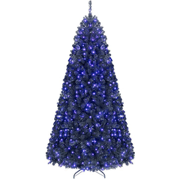 7ft Pre-Lit Black Christmas Tree, Artificial Halloween Tree