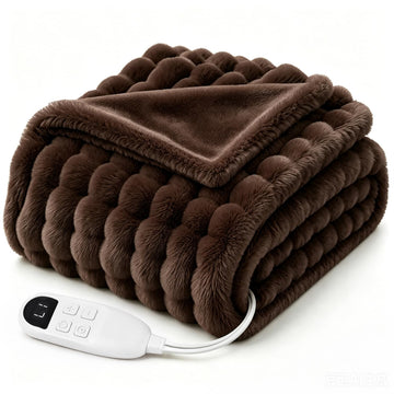 Heated Blanket 72"x84" Bed, Soft Flannel Electric Blanket Fuzzy