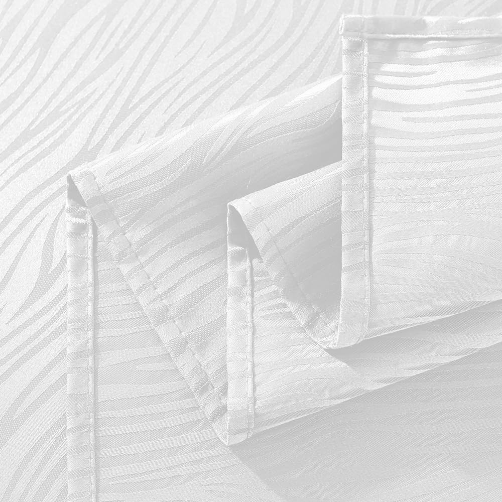 White Tablecloth 60 x 120 Inch,Textured Jacquard Spillproof Wrinkle Resistant Polyester Table Cloth,