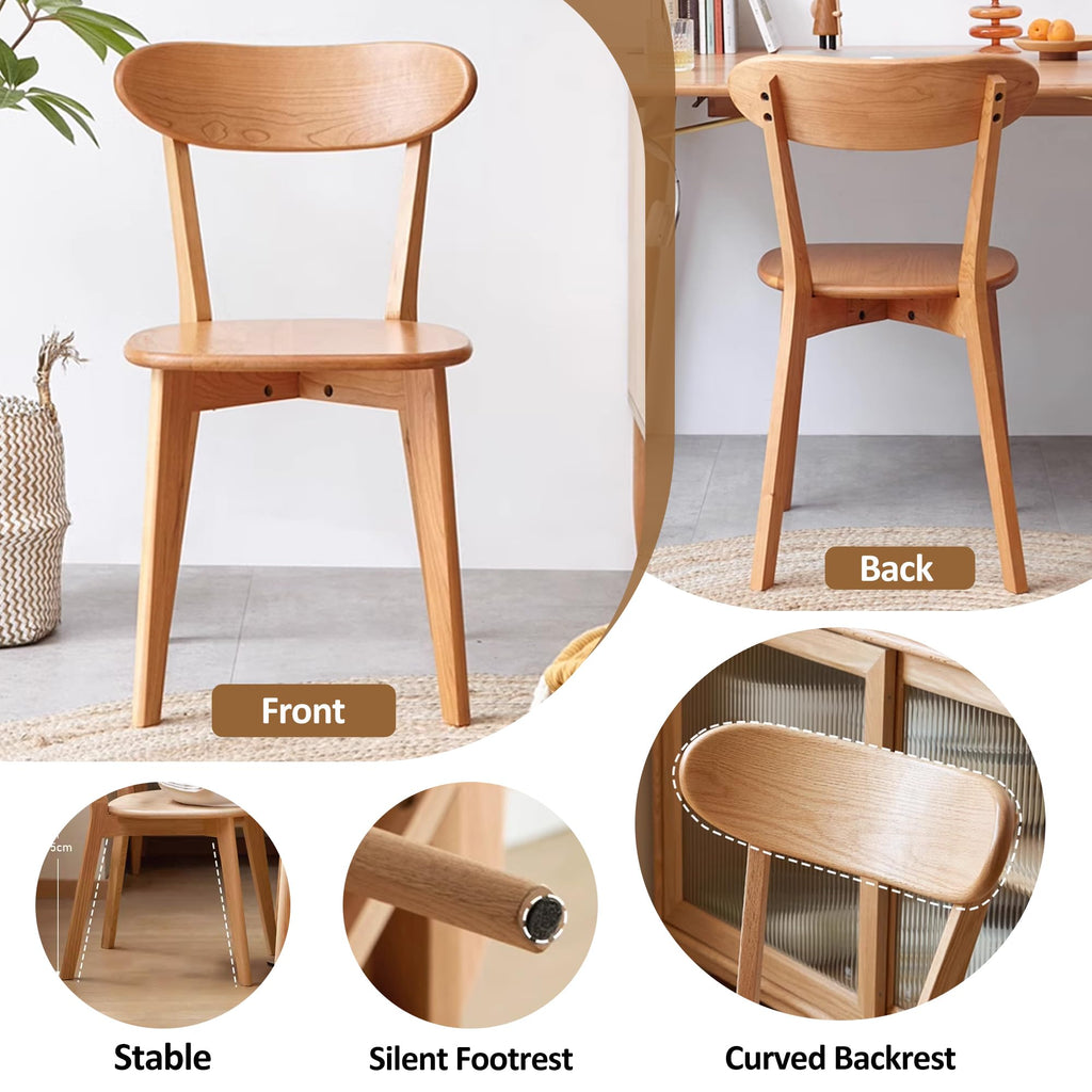 Modern Solid Oak Dining Chairs Set of 6, Kitchen Dining Room Chairs