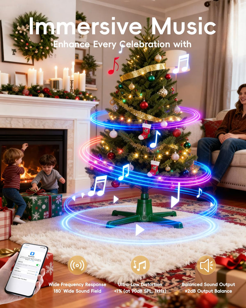 Musical Rotating Christmas Tree Stand with Remote & Memory Function