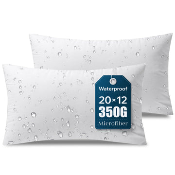 Outdoor Pillows Waterproof 12x20 Outdoor Lumbar Pillows 2 Pack