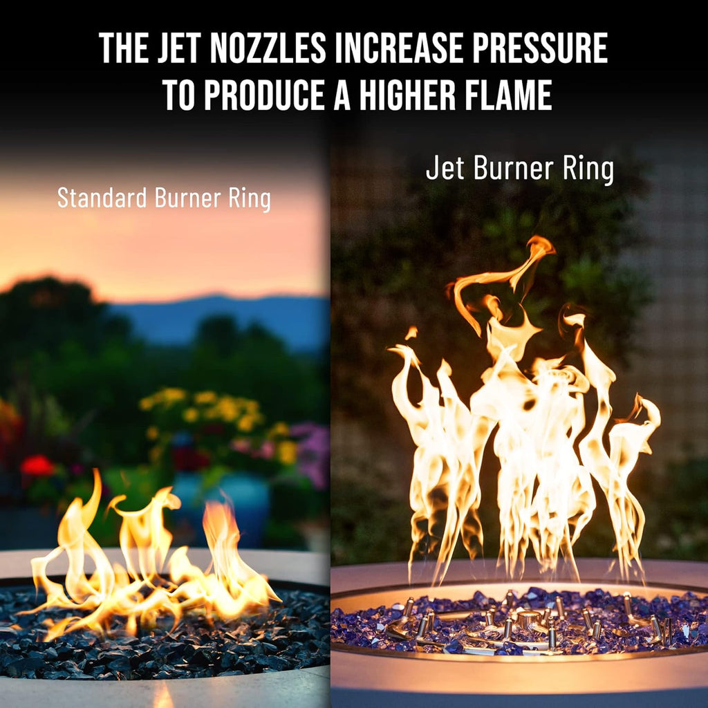 18 Inch Round Stainless Steel Fire Pit Jet Burner Ring - High Flame