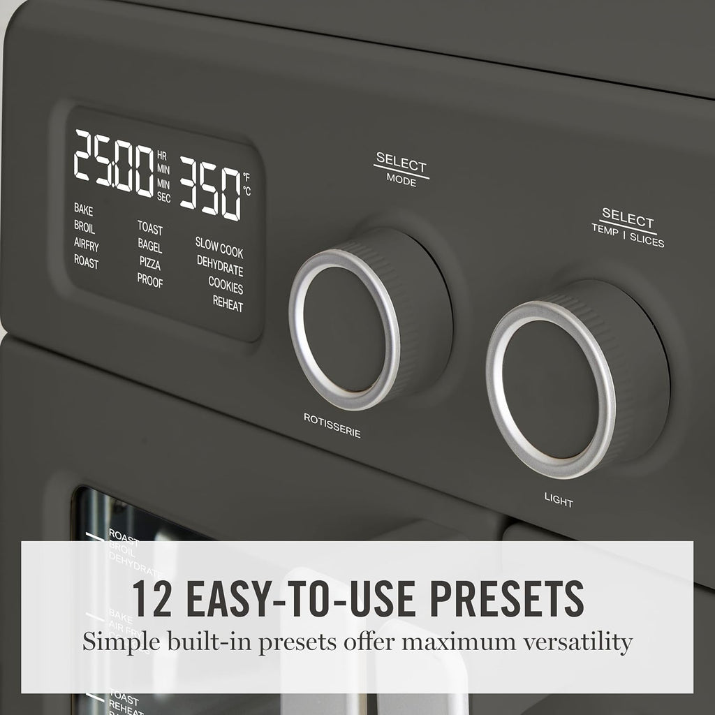French Door Air Fryer Toaster Oven Combo, 34QT Countertop Convection, 12-in-1, Bake, Broil, Roast, Fits 12” Pizza