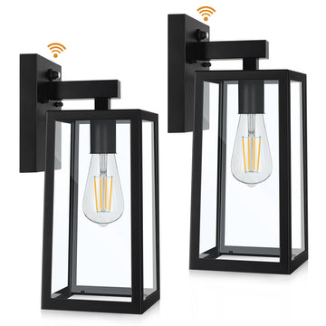 Dusk to Dawn Outdoor Wall Lantern, Double Extra Large Exterior Wall Sconce Fixture with E26 Base, Waterproof Wall