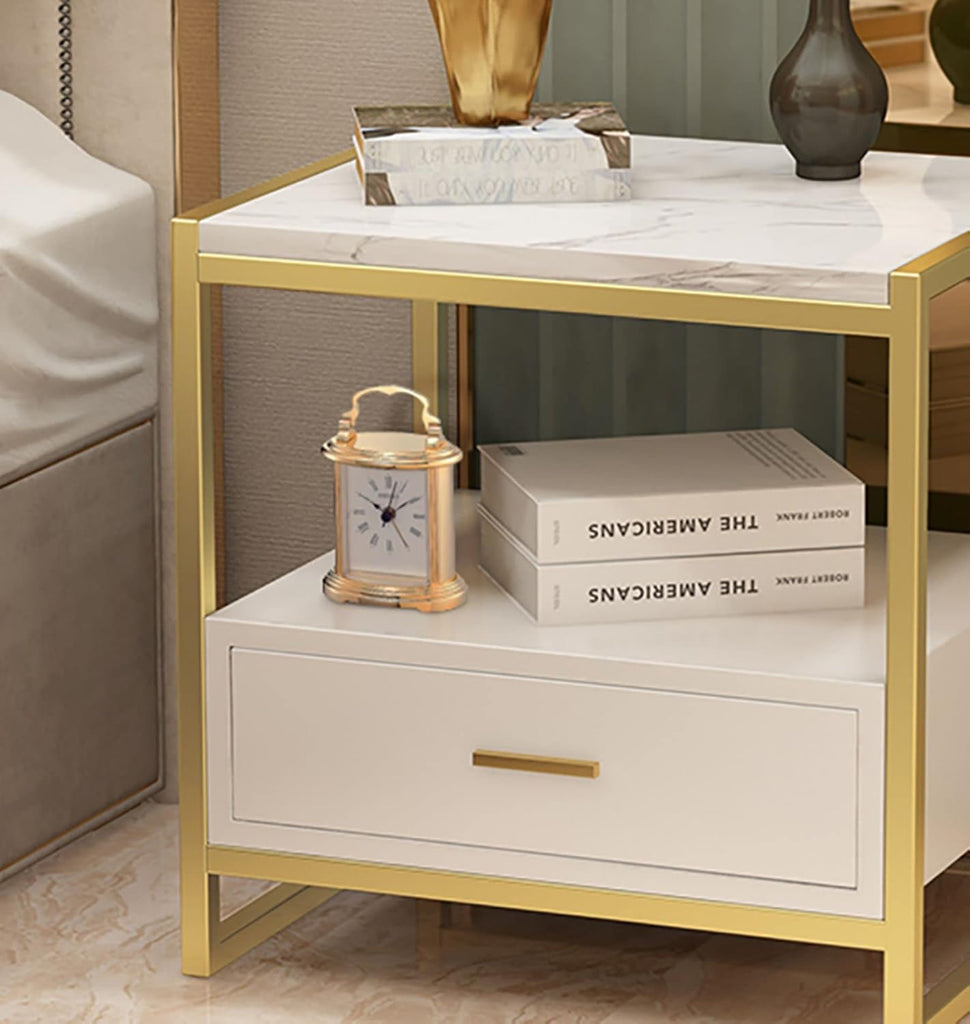 Gold Alloy Bedroom Alarm Carriage Clock, 4.3 x 3 Inches