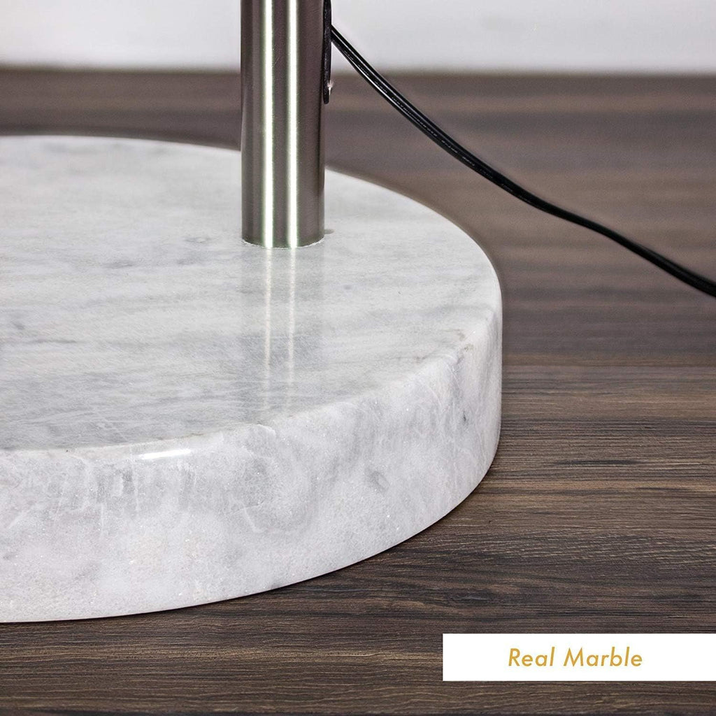 Modern Arcing Floor Lamp - Tall Stand Up Arching Drum Shade - Large Contemporary Floor Lamp s and Bedrooms - Corner
