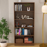 5 Shelf Wood Bookcase Freestanding Bookshelf Library Small Narrow Space(11.8" D x 31.5" W x 67.9" H,Brown,5-Layers)