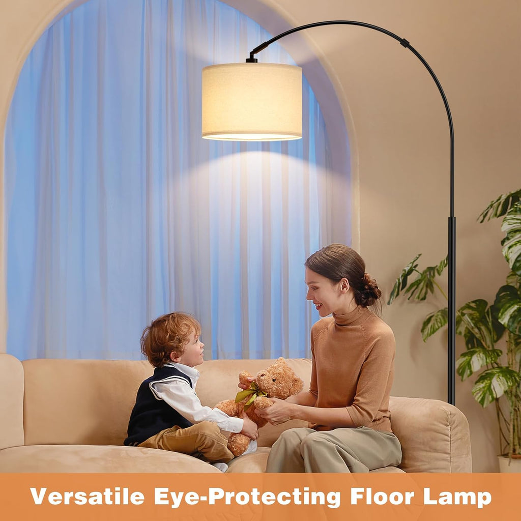 70 Dimmable Arc Floor Lamp with Remote, Color Temperatures and Brightness Adjustable
