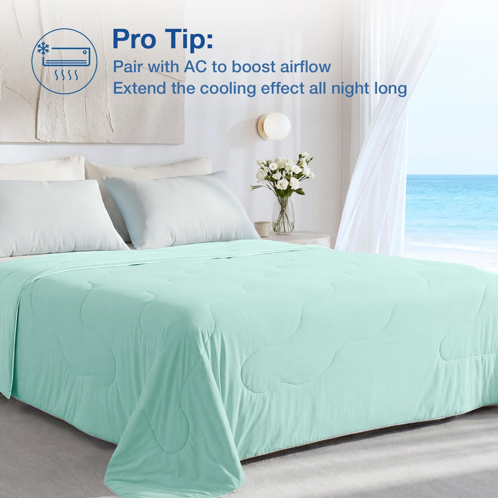 Cooling Comforter King Size, Cooling Blanket for Hot Sleepers and Night Sweats, Lightweight Summer Comforter with