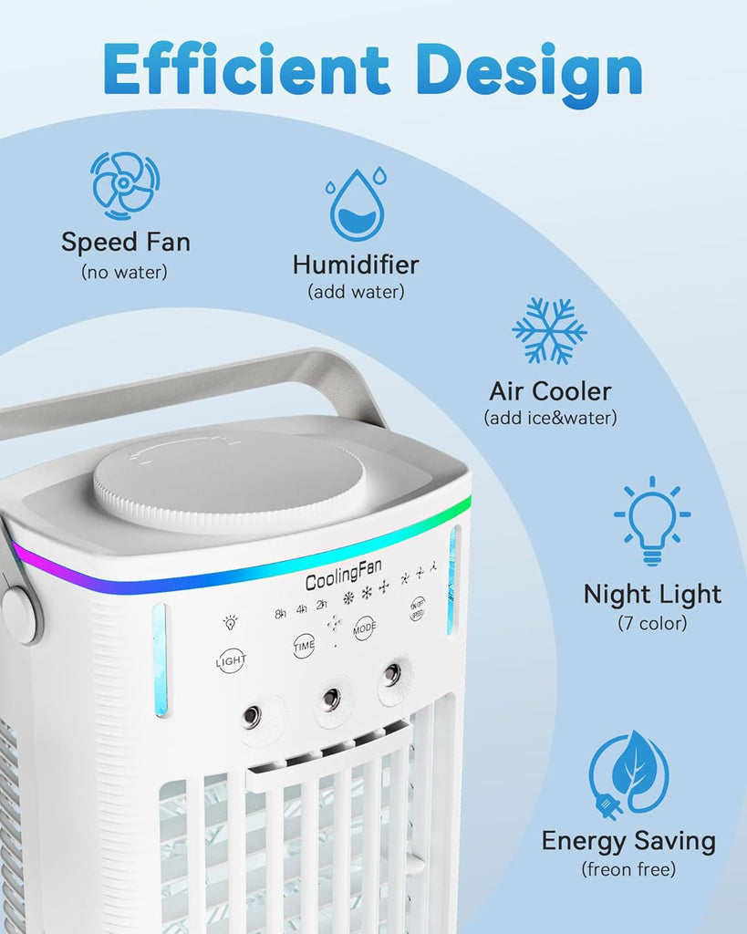Portable Air Conditioners Cooling Fan: 2026 Upgraded 4-IN