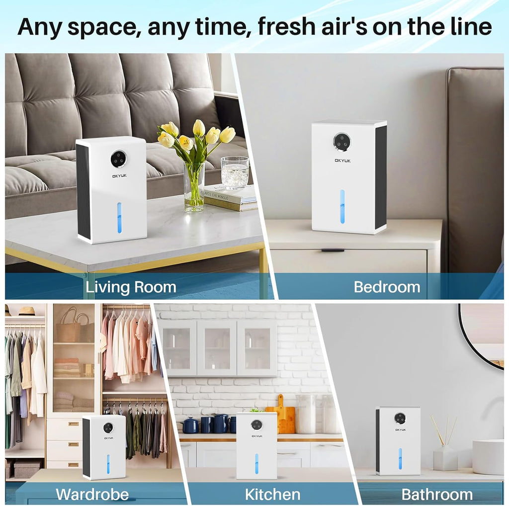 Dehumidifier, 95 oz dehumidifiers for home,1000 sq. ft Dehumidifiers for Bedroom with 7 Colors LED Light