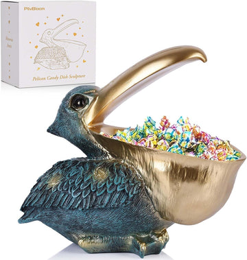 Pelican Key Holder Statues,Fun Animal Hippo Candy Dish,Candy Dish Desk Unique,Modern Key Holder for Pelican