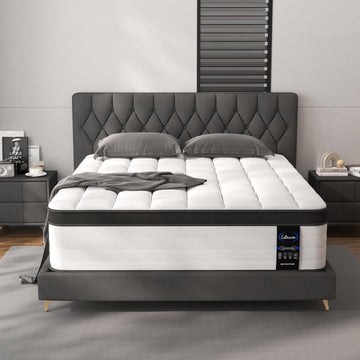 14 Inch King Mattress, Medium Firm Hybrid Pocket Spring Bed | Luxurious 14-inch medium firm king size mattress for