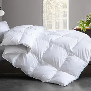Feather and Down Fiber Comforter Insert Twin, 100% Cotton Cover