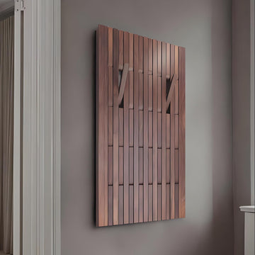 Mid-Century Modern Entry Floating Mount Coat Rack, Wall Mounted Wooden Clothes Hanger Coat Rack, Flip-Down Unique