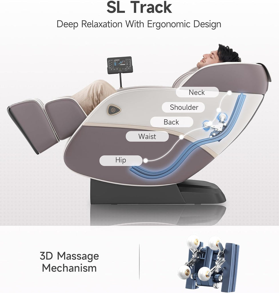 3D Massage Chair Full Body SL-Track Recliner Favor-22 | 16 Auto Modes, 4 Massage Techniques, Voice Broadcast, Body