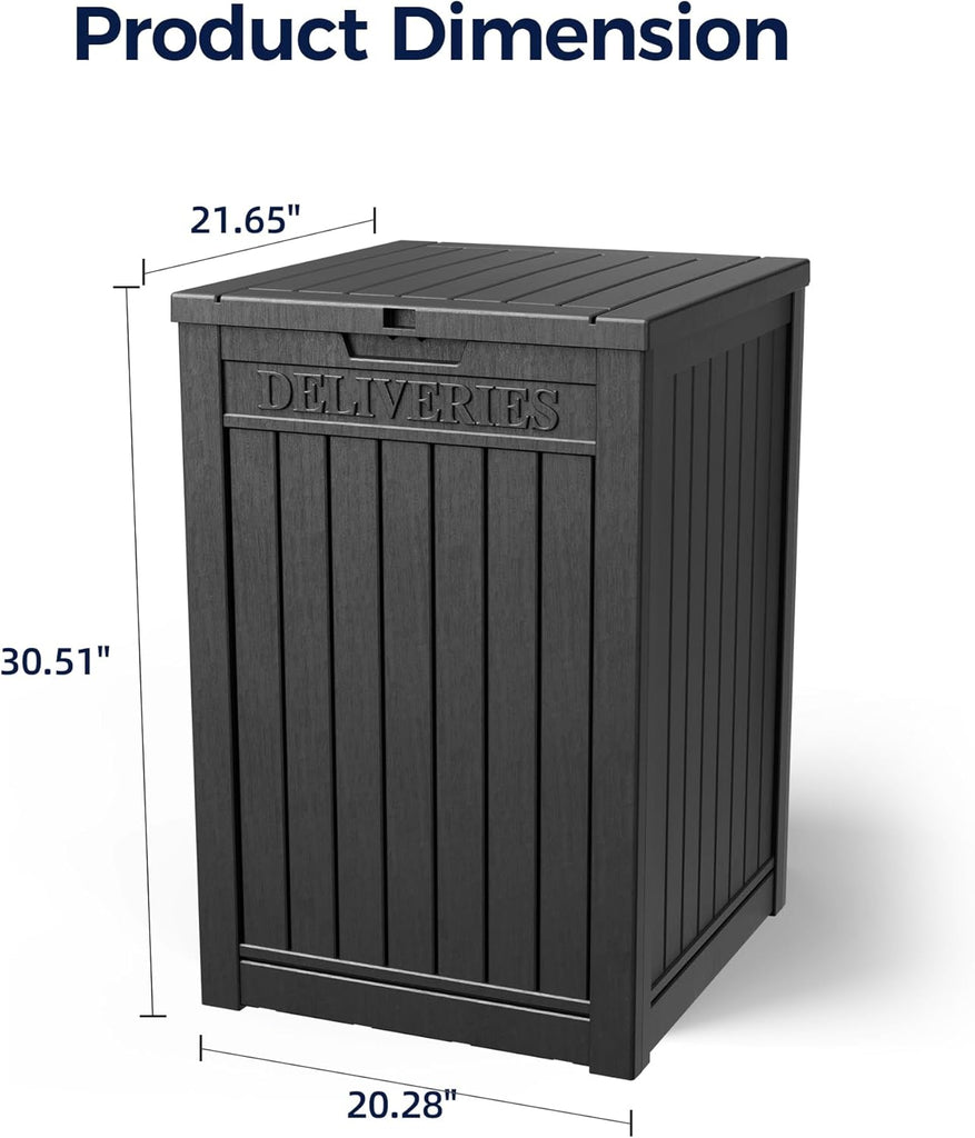50-Gallon Package Delivery Box - Resin Storage with Sign & Lockable Secure