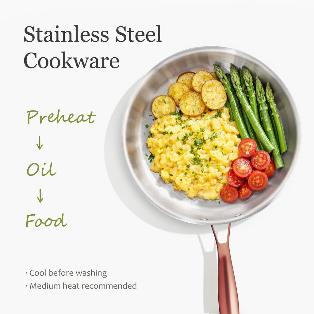 30 PCS Tri-Ply Stainless Steel Cookware Set Pots and Pans Set | Non Toxic Induction Kitchen Cooking Sets,Oven &