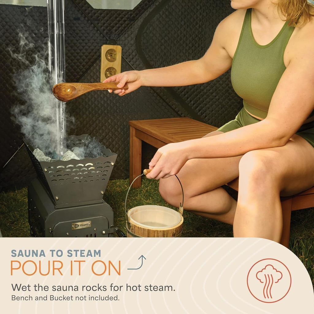 ZenZone Outdoor Sauna Tent - Portable Wood Burning with Stove