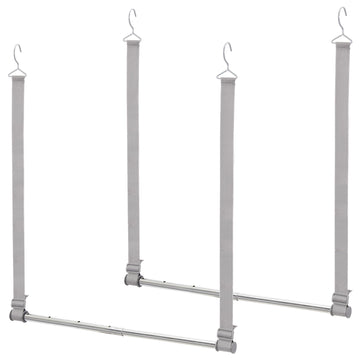 Hanging Closet Rod, Adjustable Width and Height Closet Hanging Organizer, Space-Saving Clothes Hanging Bar, Closet