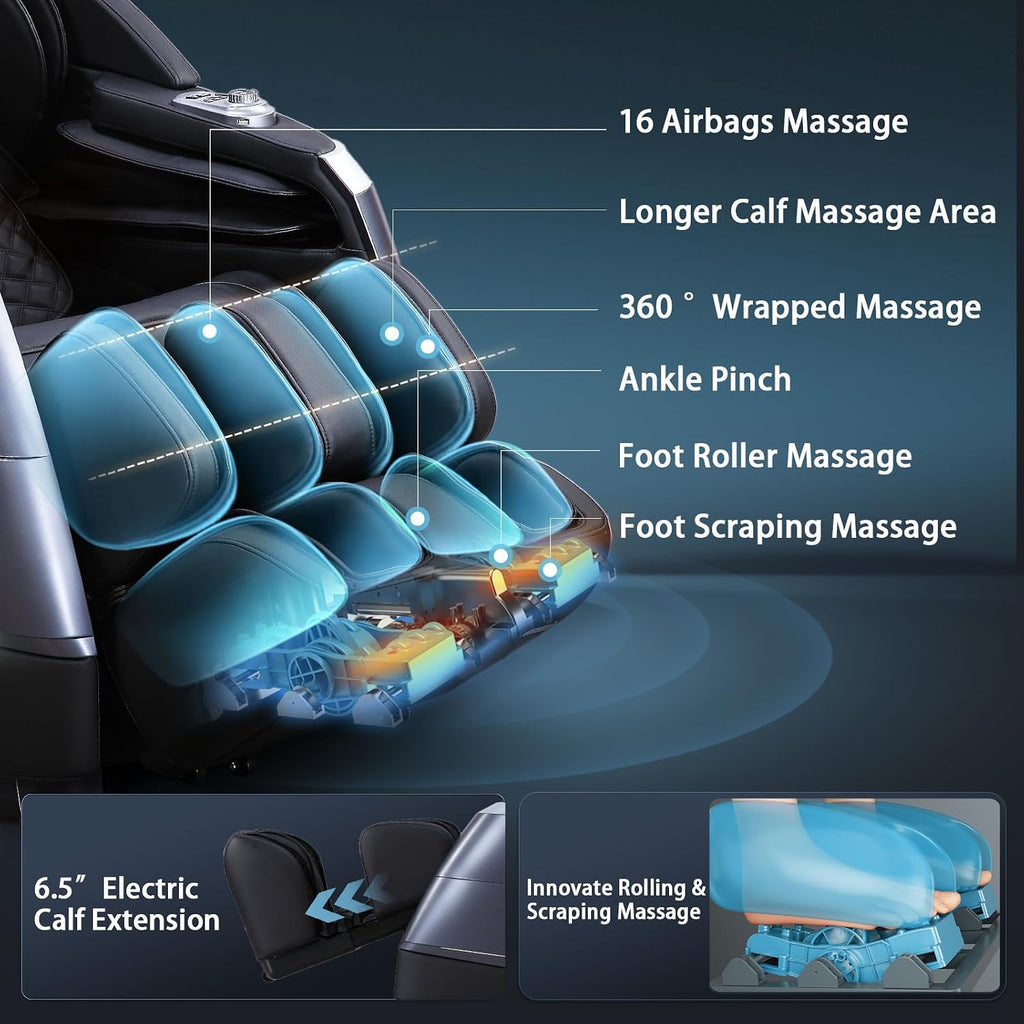 4D Massage Chair Full Body, 166° Flexible SL-Track Zero Gravity Recliner | 18 Modes, 11 Techniques, 36 Airbag