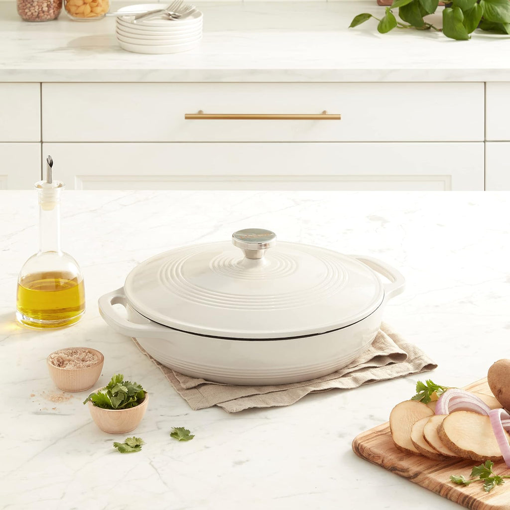 Essential Enamel Braiser - Refrigerator- & Oven-Safe up to 500° F - Heat-Retaining, Induction-Safe & PFAS-Free Enamel