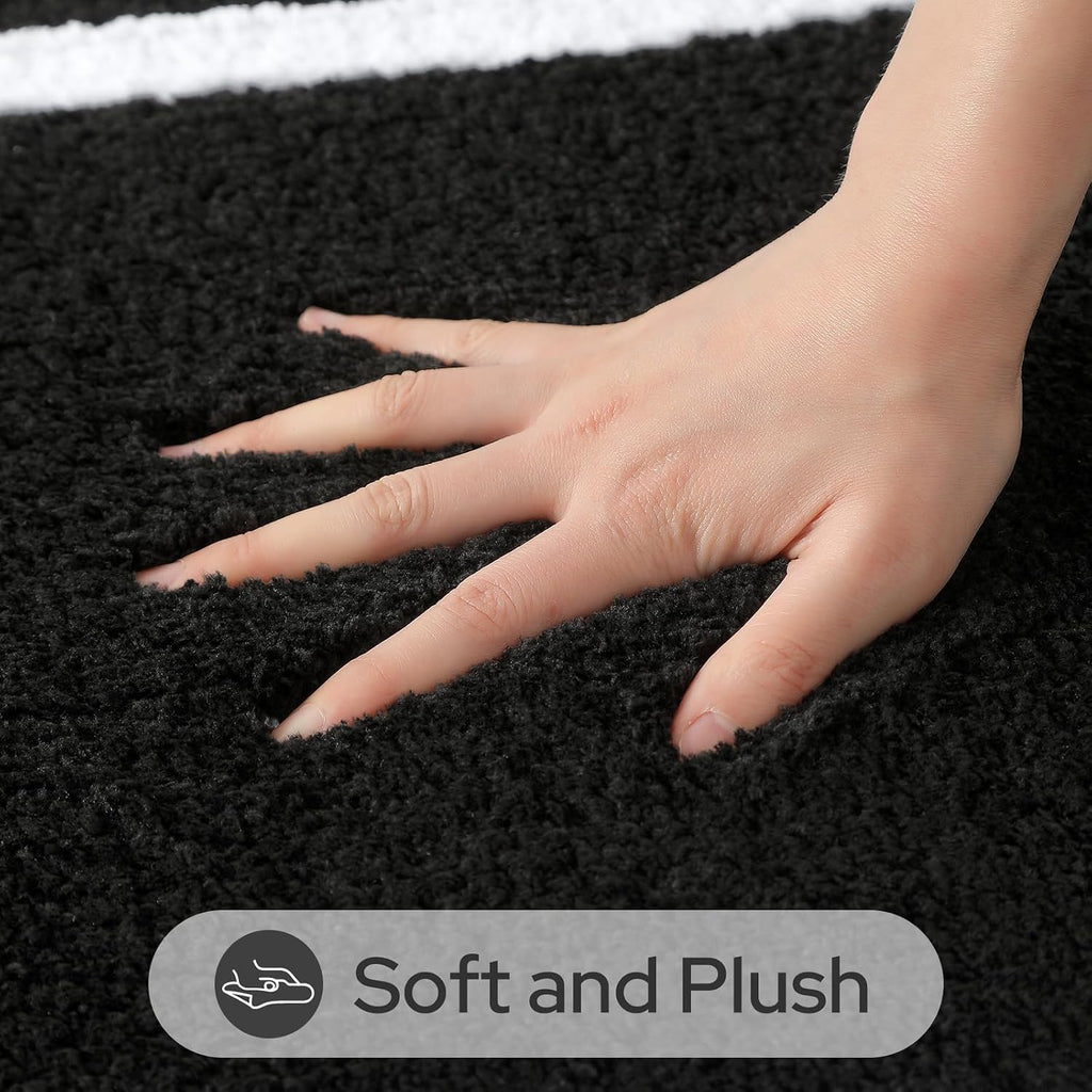 Bathroom Rugs Sets 2 Piece, Super Soft and Absorbent Microfiber Tufted Bath Mats, Non-Slip and Machine Washable Bath