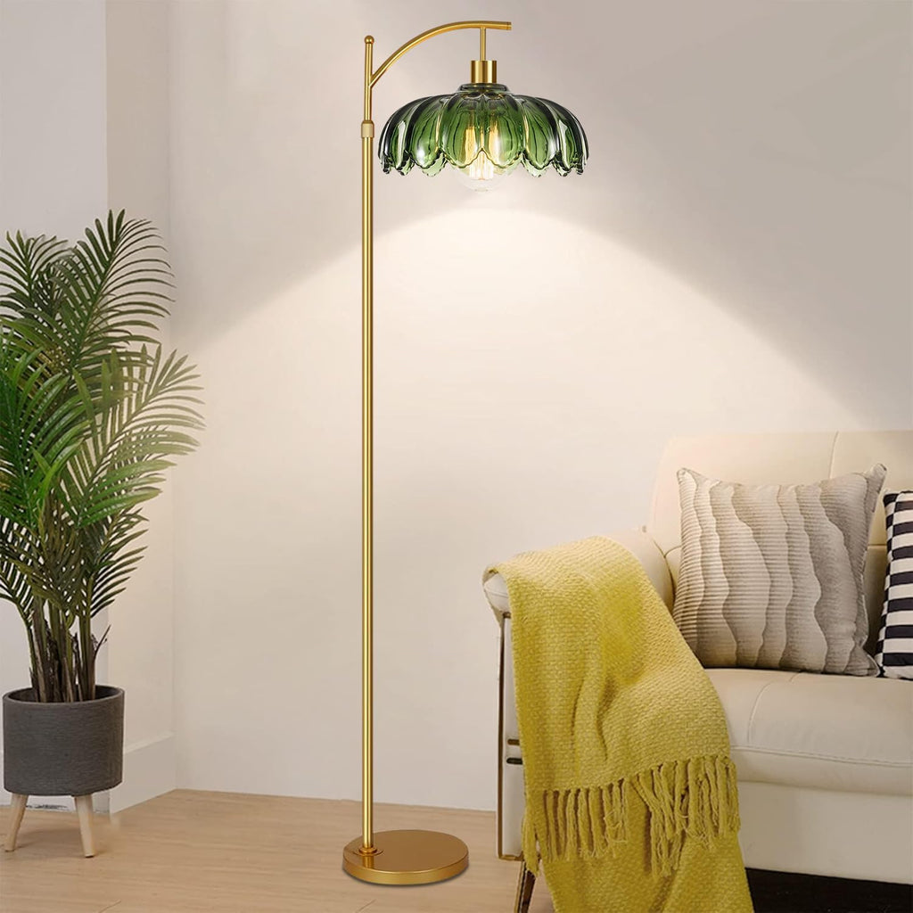 Gold Floor Lamp,Mid Century Modern Standing Lamp with Remote