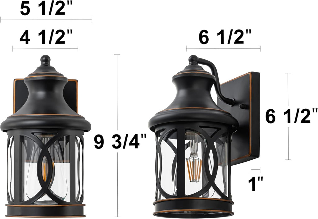 2-Pack Outdoor Wall Lights, Porch Lights, Waterproof Outdoor Wall Sconce
