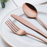 Copper Silverware Flatware Set, 60-Piece Stainless Steel Cutlery Set for 12, Mirror Finish
