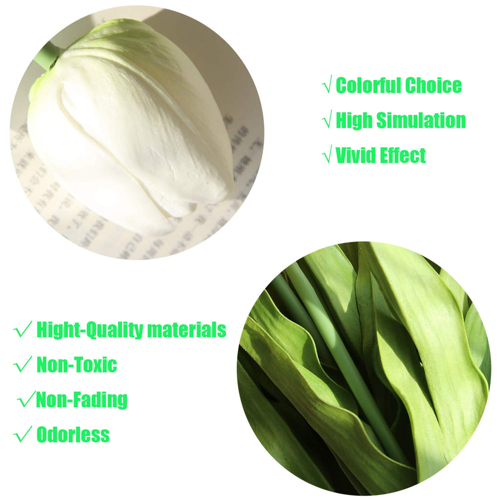 12pcs Artificial Tulip 20 Inch Long Stem Artificial Flower Real Touch Tulipa for DIY Wedding Bridal Bouquet Home