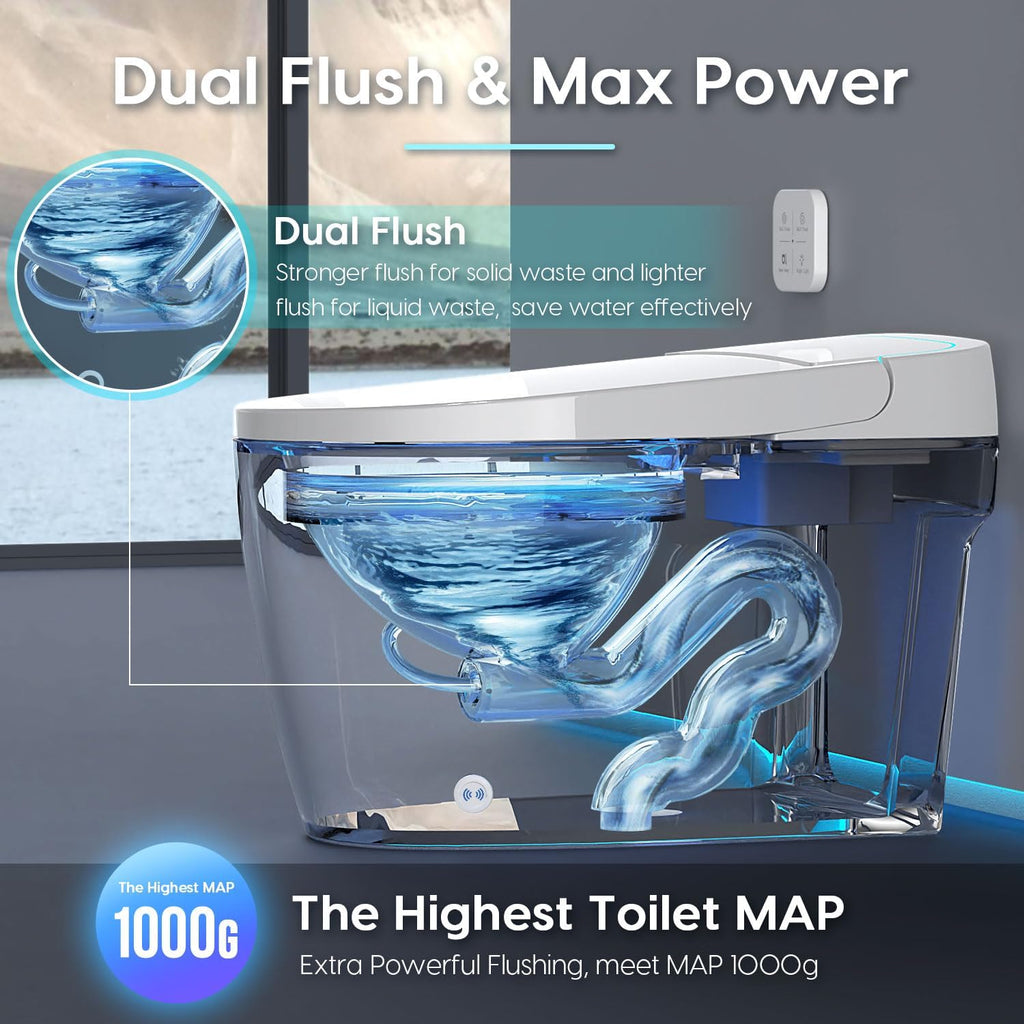 Smart Toilet Auto Flush: Elongated Heated Seat Tankless Toilet