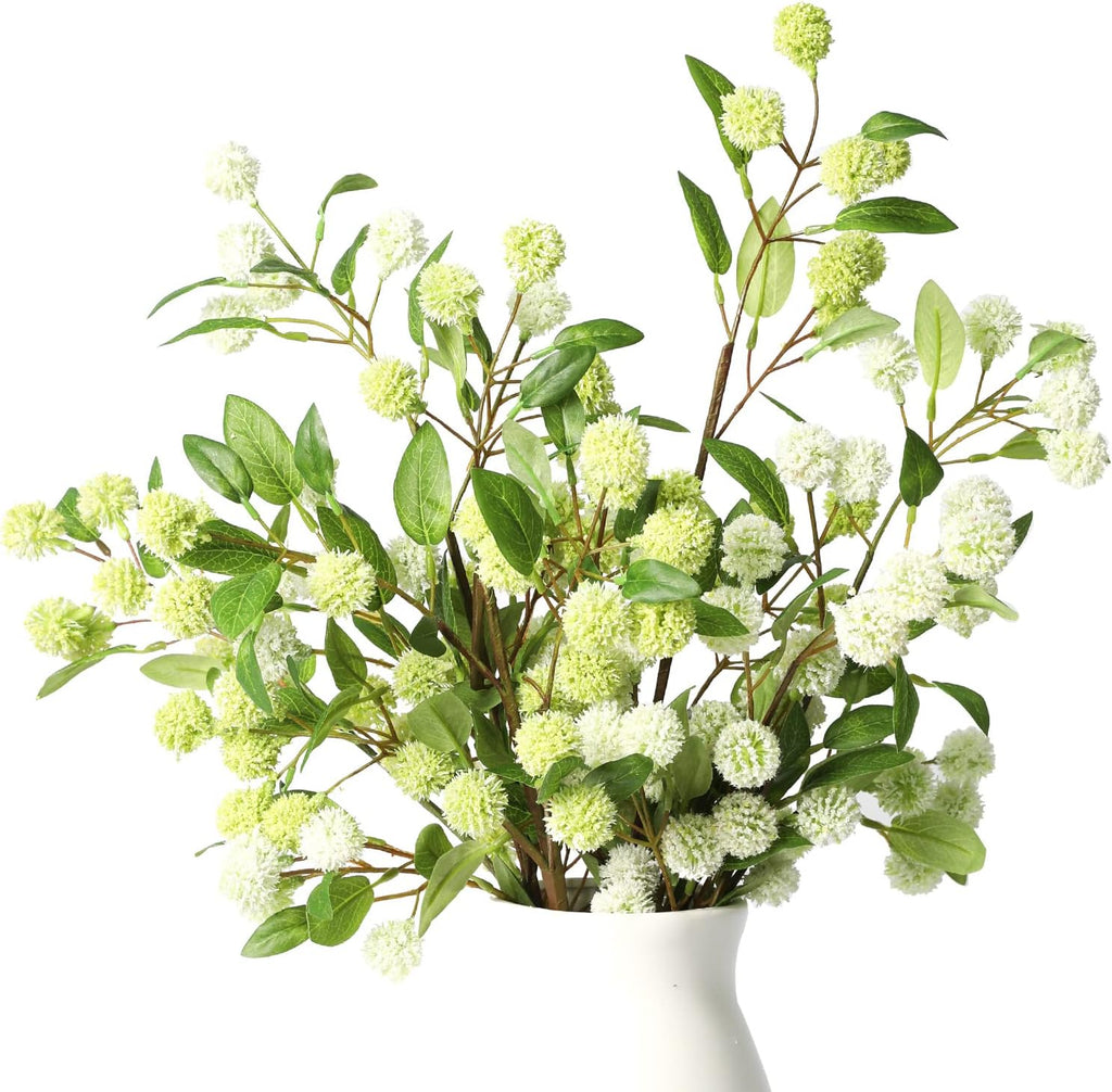 Artificial Plants,4PCS 35.4" Green Faux Branches for Vase,Faux Greenery Stems Fake Plants for Shop Garden Office Home
