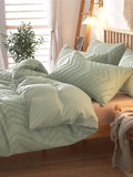 Sage Green King Comforter Set 3 Pcs, Tufted Jacquard Boho Soft Reversible Down Alternative Microfiber Bedding