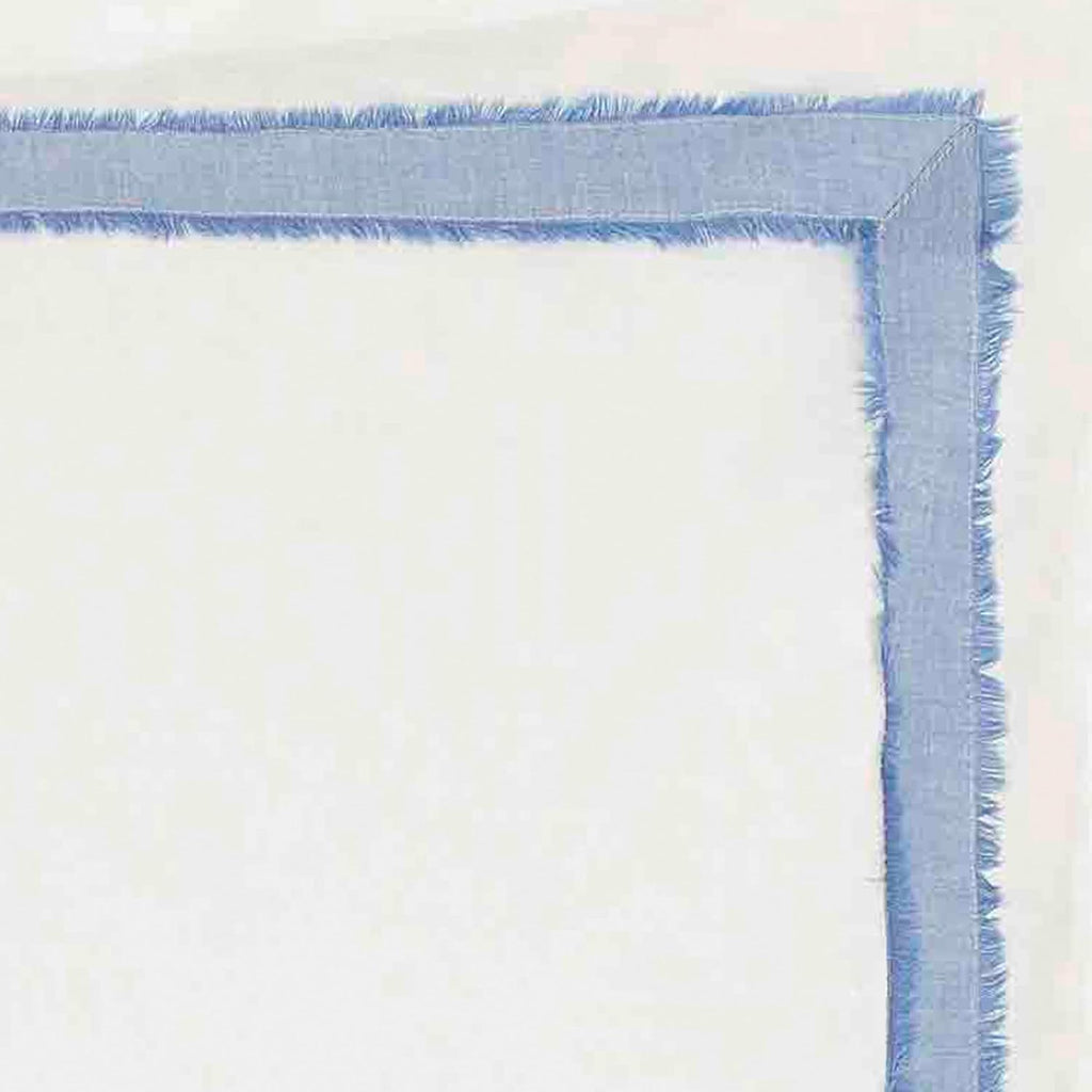 Euro Sham, Soft Faux Linen Ramie Cotton Decorative Pillow Cover with Border Detail, 26x26, Room Decor (Mila Blue)